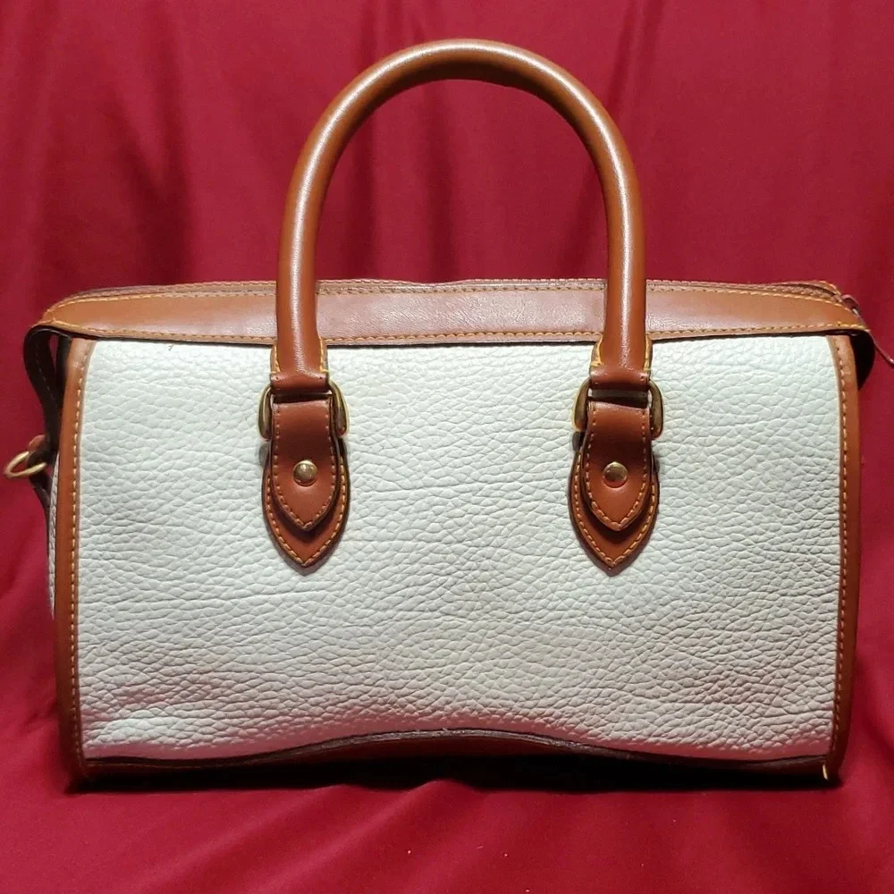 Dooney and bourke vintage white tan leather handbag dr bag style. - Picture 7 of 13